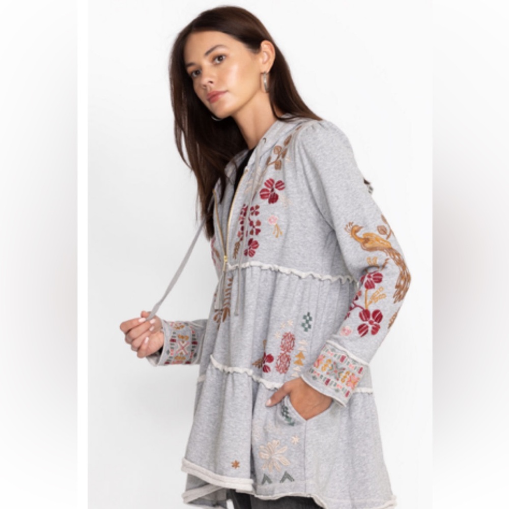 Johnny Was Zuzu Tiered Hoodie NWT